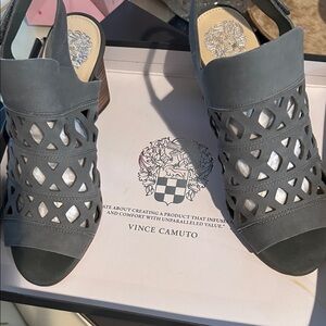 Vince Camuto Gray Cutout Sandals